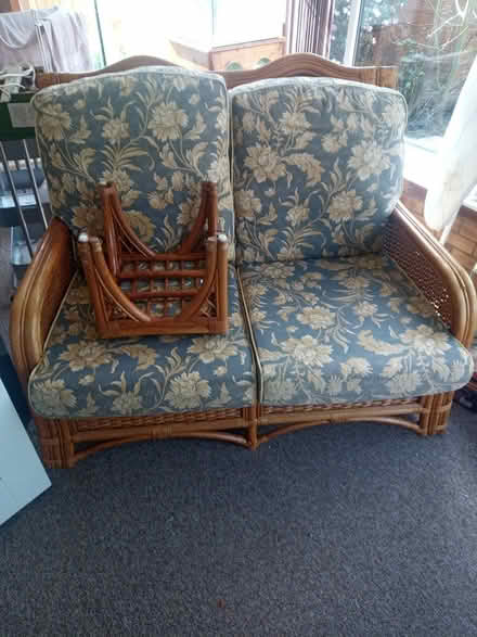 Photo of free Wicker Conservatory Settee (Cosby LE9) #1