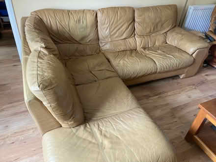 Photo of free Leather corner sofa (Swavesey) #2