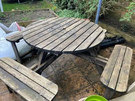Photo of free Large Round Garden Table/Bench (SN11) #2