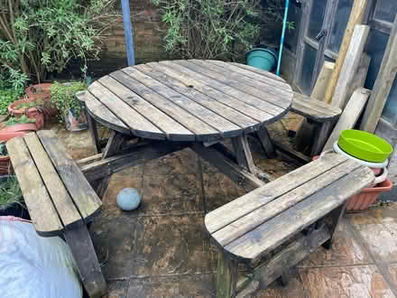 Photo of free Large Round Garden Table/Bench (SN11) #1