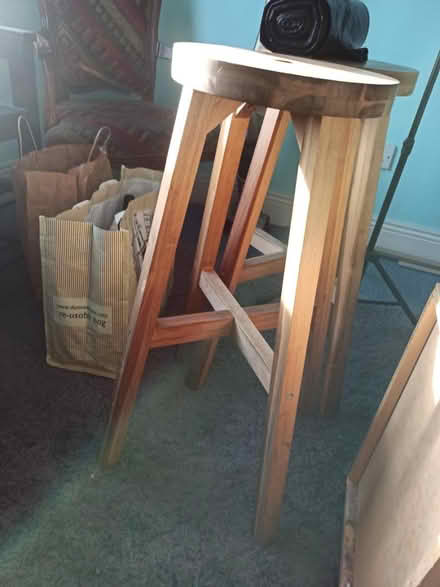 Photo of free 2 wooden IKEA bar stools (Dublin city centre) #1