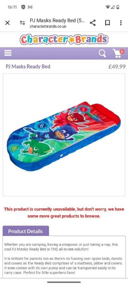 Photo of free Pj masks toddler blow up bed (RG18) #2