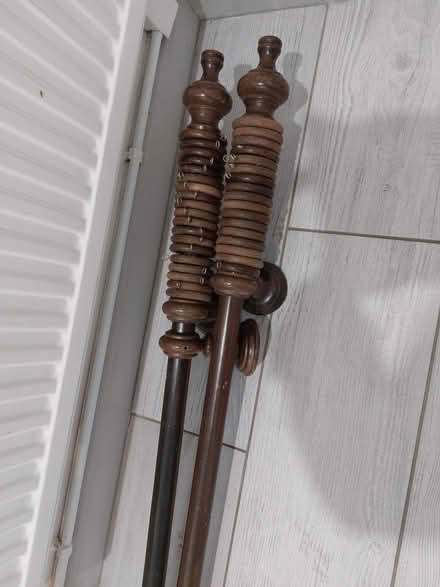 Photo of free Chunky dark wood curtain pole. (Cobhall Common HR2) #1