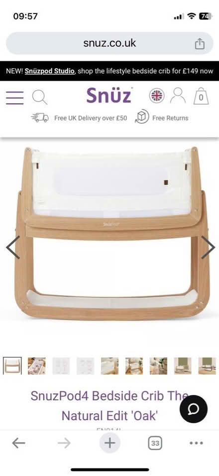 Photo of free Snuz pod bedside crib. Wooden (Bury BL9) #1