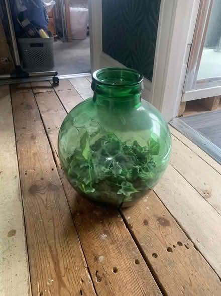 Photo of free Large glass bowl with plastic plants (Stafford ST17) #3