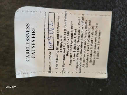 Photo of free Black leather sofa, 2 chairs,stool and cushions (Limekilns KY11) #3