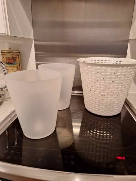 Photo of free 3 white plastic bins (Leckhampton GL53) #1