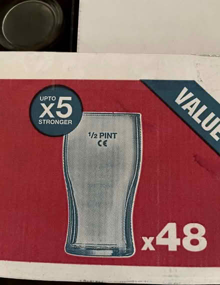 Photo of free Box of 1/2 pint glasses (Bohemia TN37) #1