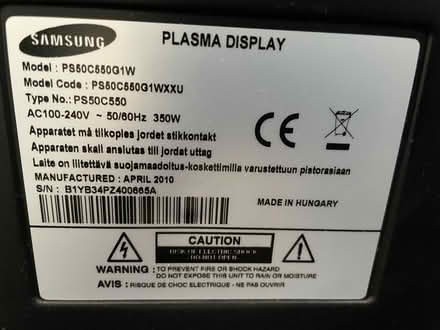 Photo of free Large Plasma TV (Chessington) #2