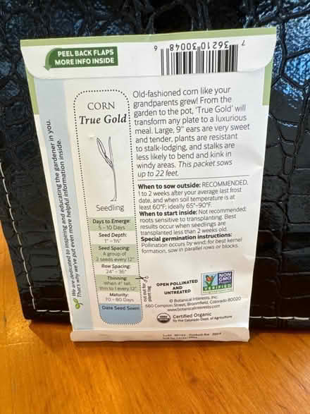 Photo of free Corn seeds 1 packet (Lexington center) #2