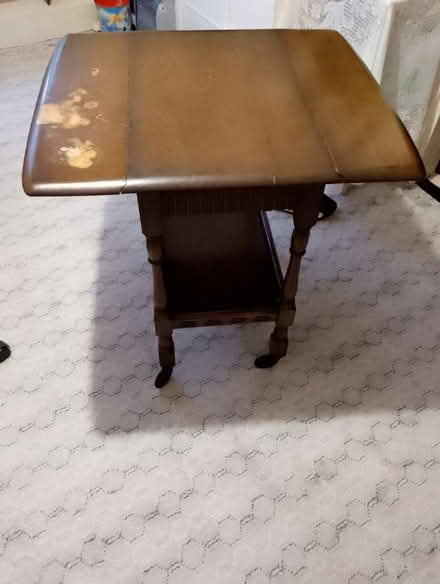 Photo of free Old dark wood table (Edge of moss. SK11) #1