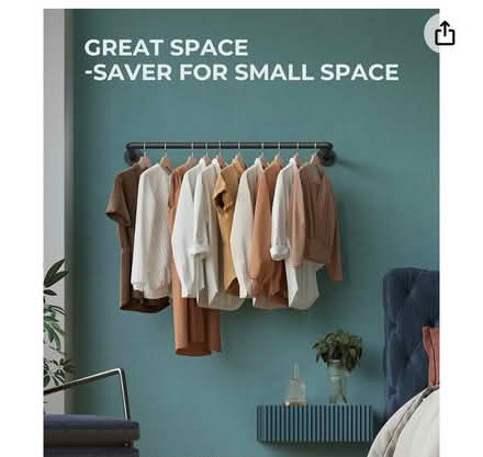 Photo of free Industrial pipe clothes rack, 92cm (Brixton) #4