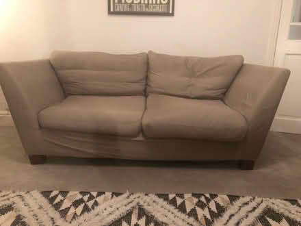 Photo of free Super comfy, mushroom coloured sofa (Hampton hill, TW12) #1