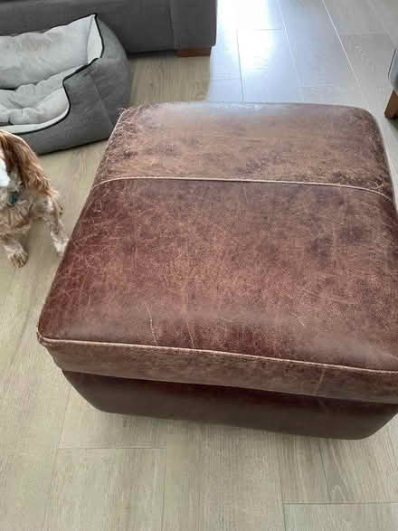 Photo of free Brown leather footstool (New Greens AL3) #2