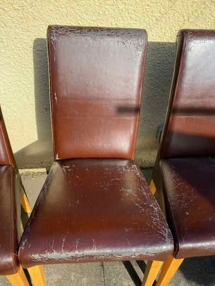 Photo of free 4 brown faux leather dining chairs (Peterculter AB14) #3