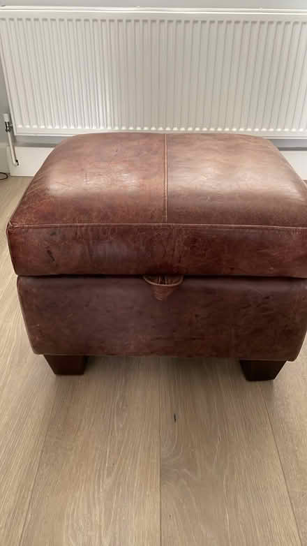 Photo of free Brown leather footstool (New Greens AL3) #3