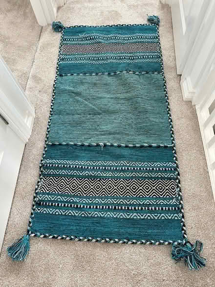 Photo of free Turquoise Aztec design rug (Glastonbury, BA6) #1