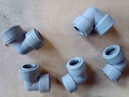 Photo of free Five 90° elbows for 22mm pipe. (Woodcote RG8) #1