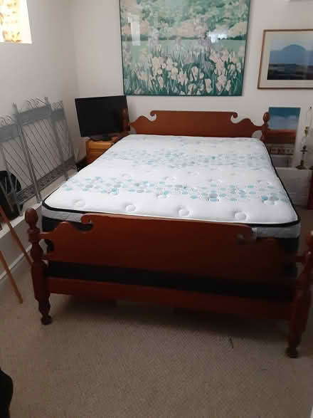 Photo of free Double mattress with spring box (Maple and North Shore Blvd) #1