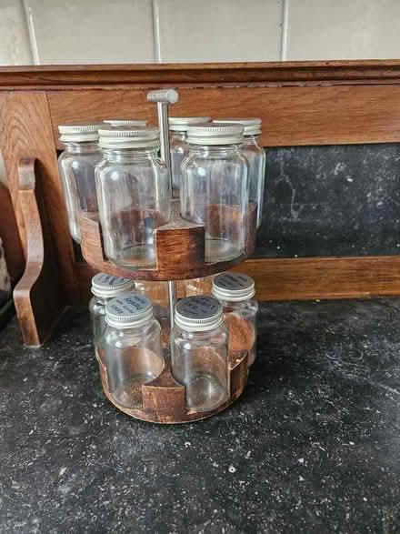 Photo of free Spice holder, extending bamboo cutlery tray, and utensils (IM8) #2