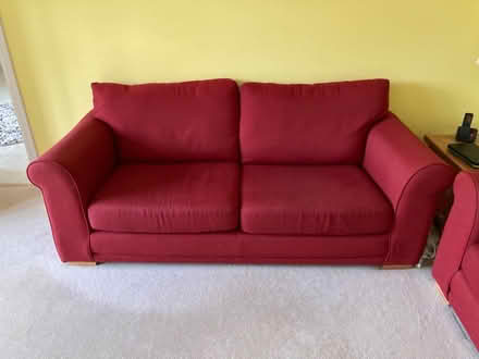 Photo of free Two 3 seater red Next sofas (Solihull, B90 4) #2