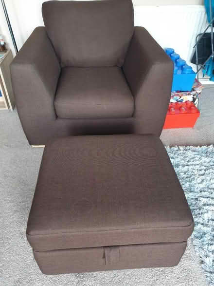 Photo of free Sofa, arm chair and footstool (Beanhill milton keynes MK6) #1