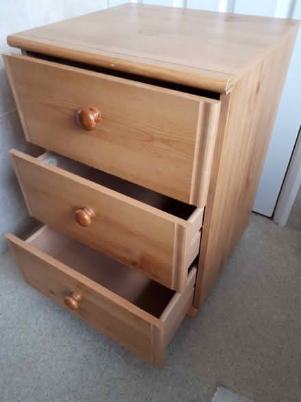 Photo of free Bedside chest of drawers pine look (WR3 Barbourne) #1