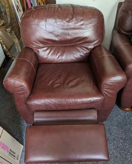 Photo of free Pair of leather armchairs (Sandylands LA3) #1