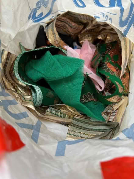 Photo of free Bag of metallic fabric scraps (Haylands Way MK41) #1