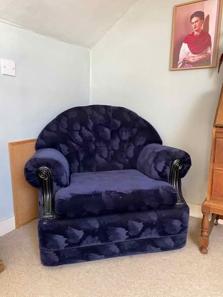 Photo of free Arm chair blue velour (Queen's Park BN2) #3