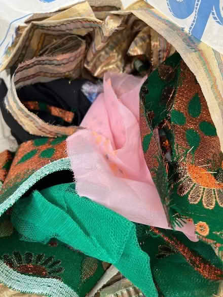 Photo of free Bag of metallic fabric scraps (Haylands Way MK41) #2