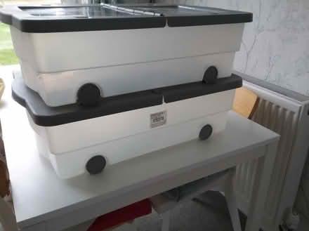 Photo of free 2 under bed storage bins on wheels (Martin's Heron RG12) #1