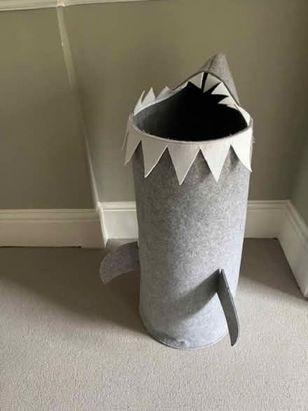 Photo of free Grey felt laundry basket - shaped like a shark! (Shepherds Bush W14) #2