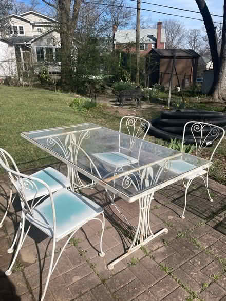 Photo of free Metal/glass outdoor dining set (Arlington Forest) #1