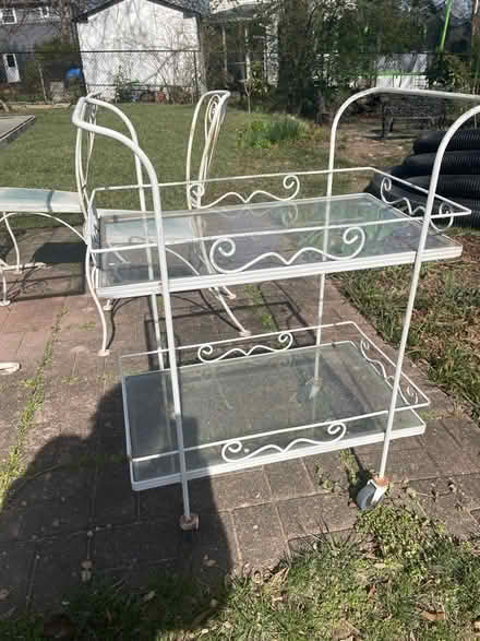 Photo of free Metal/glass outdoor dining set (Arlington Forest) #4