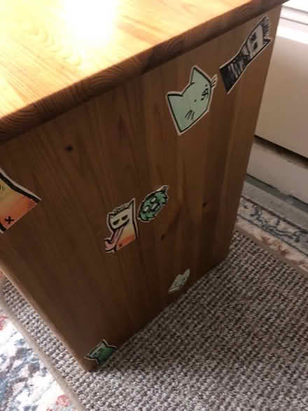 Photo of free Bedside cupboard in varnished pine (Wimbledon Village SW19) #1