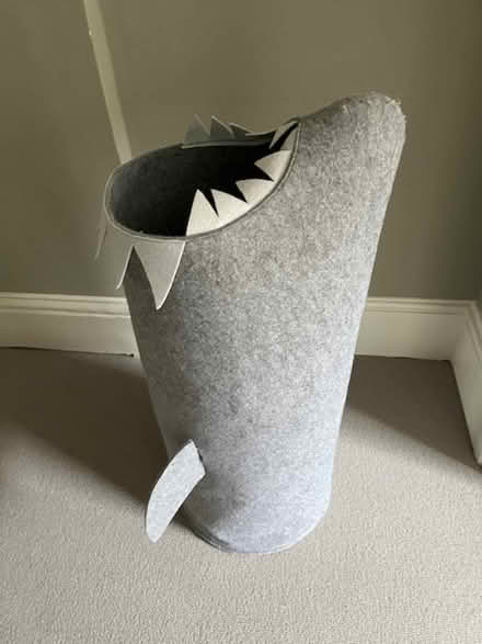 Photo of free Grey felt laundry basket - shaped like a shark! (Shepherds Bush W14) #1