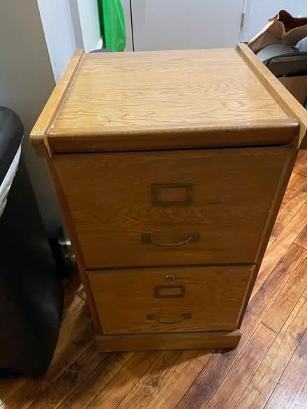 Photo of free Wood hanging file cabinet (East Kensington) #1