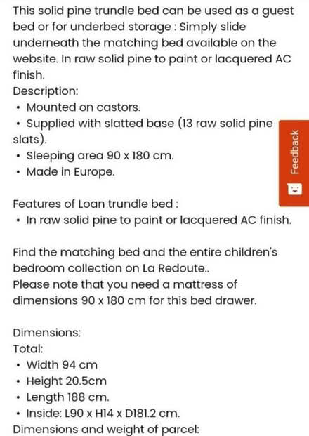 Photo of free Trundle bed La redoute (GU22) #3