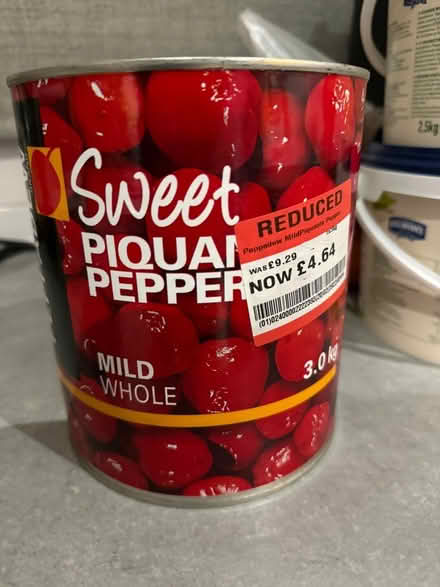 Photo of free Sweet mild peppers 3kg Tins,,HUGE (Pontefract WF8 area) #1