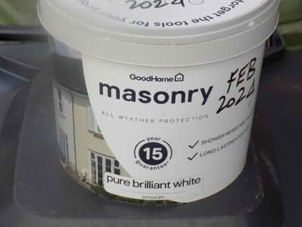 Photo of free Brilliant White Masonry Paint - about 2.1/2 litres (Kendal LA9) #1