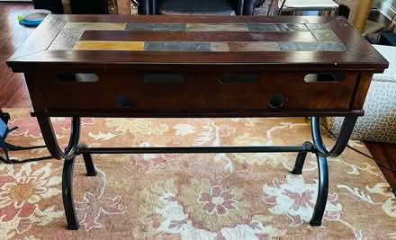 Photo of free Wood table with stone inlay (South Wheaton) #1