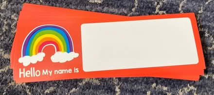Photo of free Paper name tags (Barracks Road area) #1