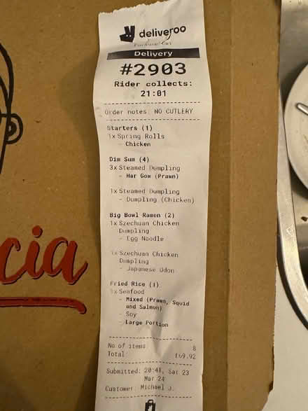 Photo of free Pick up tonight - Chinese food (Fulham SW6) #1