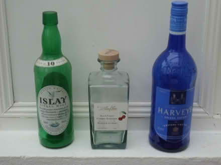 Photo of free 3 decorative, empty glass bottles (Willingdon BN20) #1