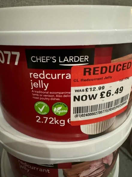 Photo of free Redcurrant jelly tubs ..2.7KGโฆ..X 3 (Pontefract WF8 area) #1