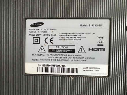 Photo of free Samsung 19 inch TV - for parts only (Hinton Charterhouse) #2