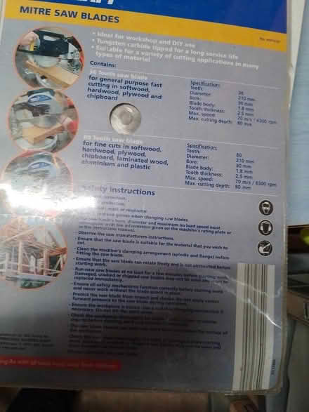 Photo of free 2x Mitre Saw (Chop Saw) 210mm Blades (Anstey LE7) #2