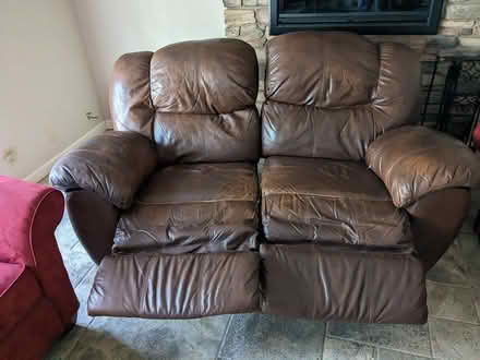 Photo of free Leather Loveseat (Gilroy (3rd and Wren Area)) #1