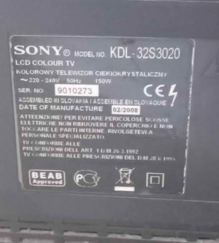 Photo of free Sony Bravia TV. Screen 32" (Stevenage SG2) #4